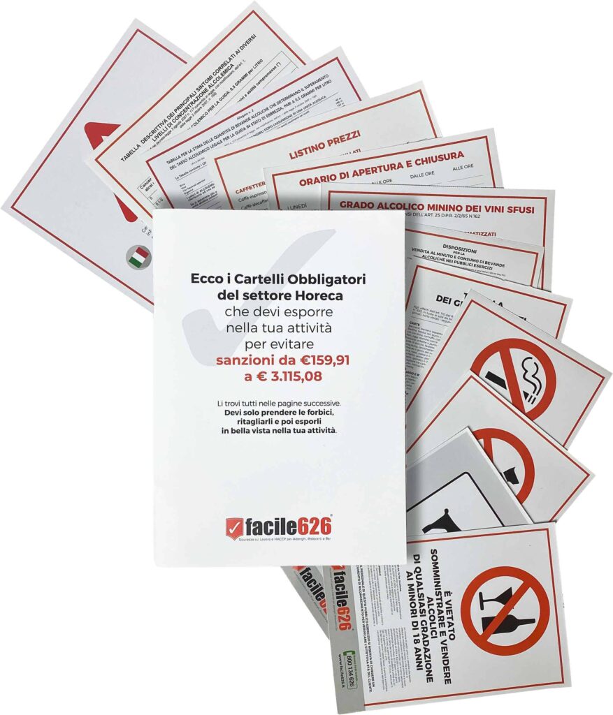 Cartelli obbligatori Ristorazione